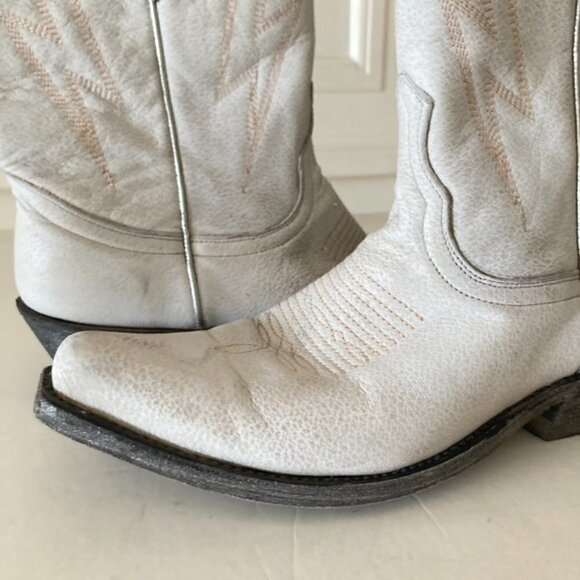 Mexicana Free People Lightning Strikes White Leather Western Boots Sz 8 - Picture 2 of 12